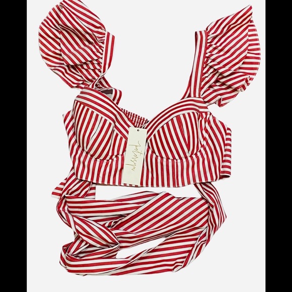 Petersyn Joplin Top Chester Red Stripe Medium NEW NWT Reg $290 - Picture 2 of 2